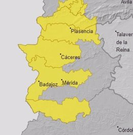 Alertas en Extremadura para el 16 de septiembre