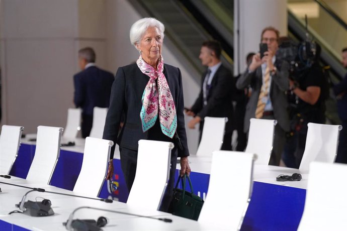 La presidenta del Banco Central Europeo (BCE), Christine Lagarde, a su llegada a la reunión informal de ministros de economía en el marco de la Presidencia de España del Consejo de Unión Europea, a 15 de septiembre de 2023, en Santiago de Compostela, A 