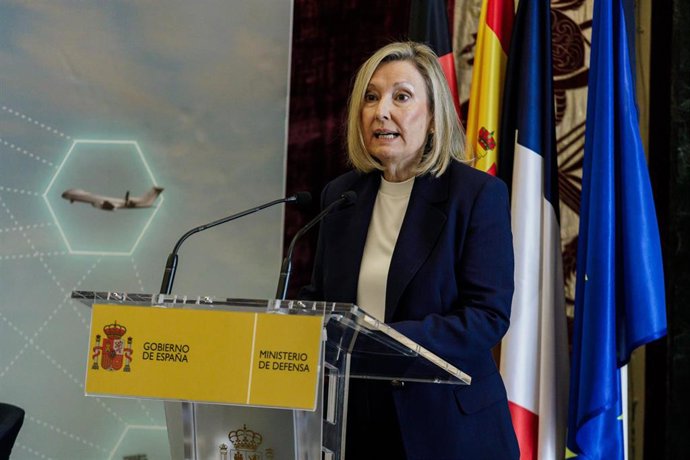 Archivo - La secretaria de Estado de Defensa, Amparo Valcarce, interviene durante un acto.
