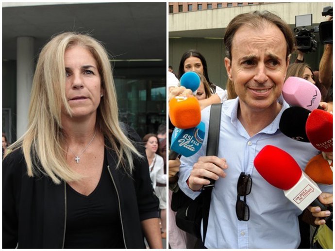 Arantxa Sánchez Vicario y Josep Santacana abandonando los juzgados