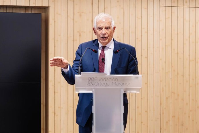 El Alto Representante de la Unión Europea para Asuntos Exteriores y Política de Seguridad Josep Borrell, en su intervención durante un seminario sobre el futuro de Europa celebrado en la Fundación Ortega-Marañón.
