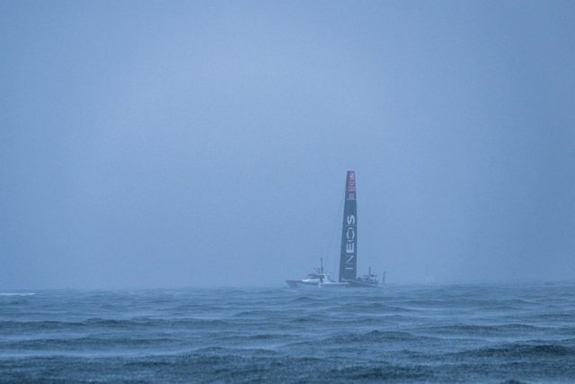 VILANOVA I LA GELTRU, SPAIN - SEPTEMBER 15: Ineos Britannia in action during the 37th America's Cup Preliminary Regattas on September 15, 2023 in Vilanova i la Geltru, Spain.