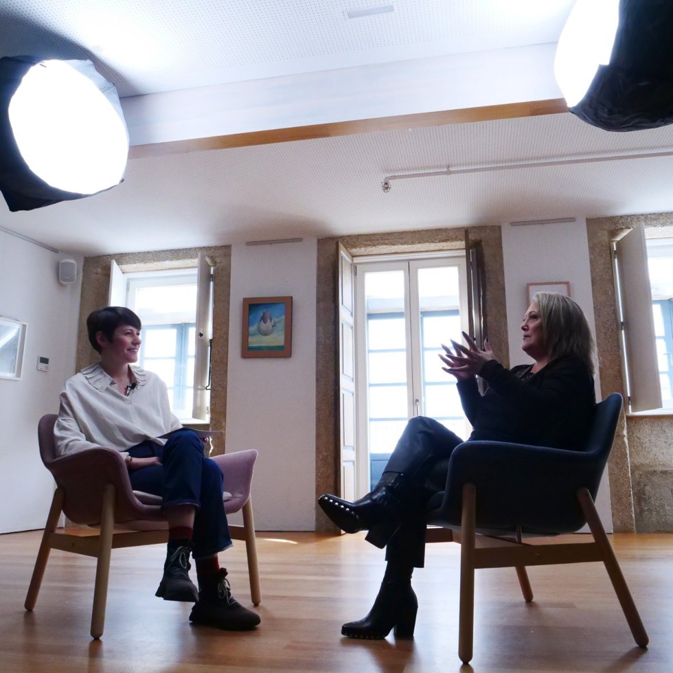 La portavoz nacional del BNG, Ana Pontón, en una entrevista en su espacio #CodigoAna con Pili Pampín