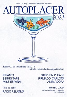 Cartel del festival Autoplacer 2023, que se celebrará el sábado 23 en el CA2M de Móstoles.