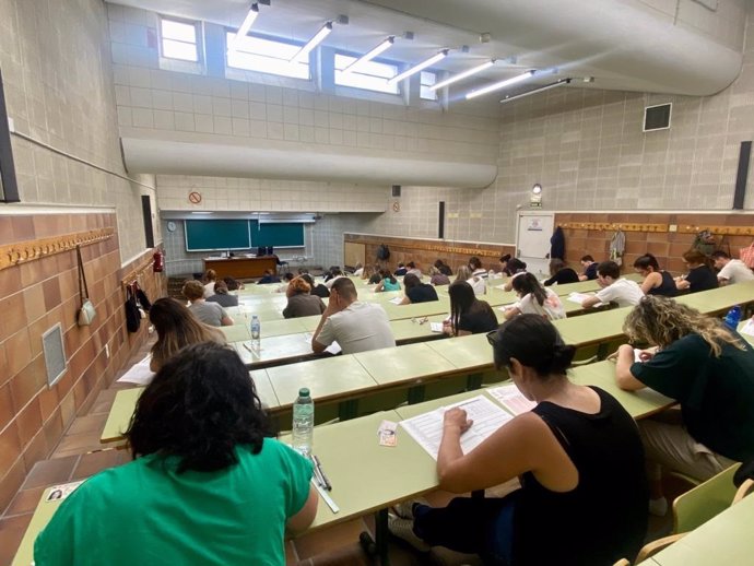 Aula de oposición en la Universidad de Zaragoza.