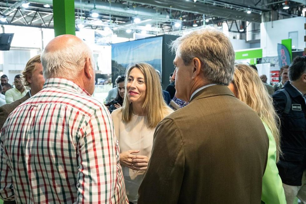 La presidenta de la Junta de Extremadura, María Guardiola, en Feciex de Badajoz 2023