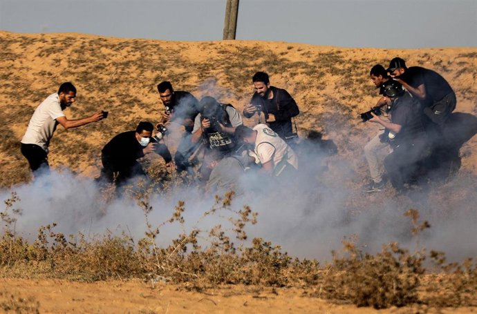 Protesta palestina en la frontera de la Franja de Gaza