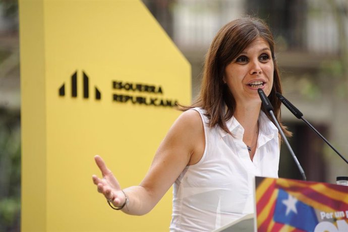 Marta Vilalta durante el acto de ERC.