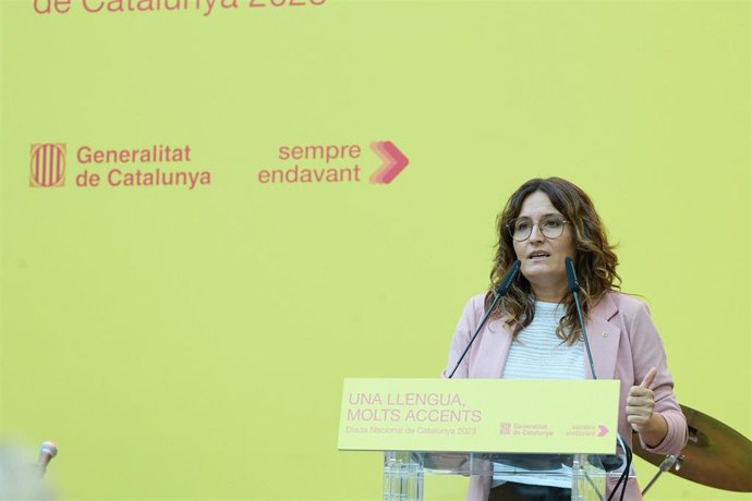 La consellra de Presidencia de la Generalitat, Laura Vilagr, participa en la celebración de la Diada de Cataluña en Madrid, en el Centro Cultural Blanquerna, a 14 de septiembre de 2023, en Madrid (España). 