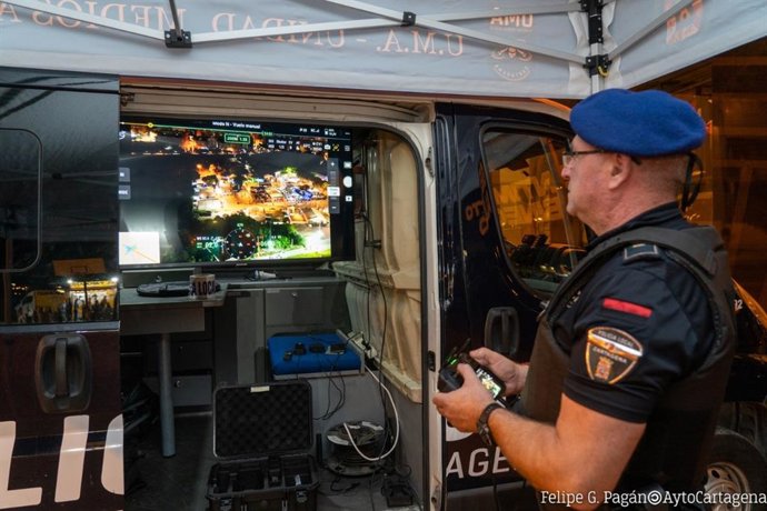 Unidad de Medios Aéreos de la Policía Local de Cartagena en las fiestas de Carthagineses y Romanos  