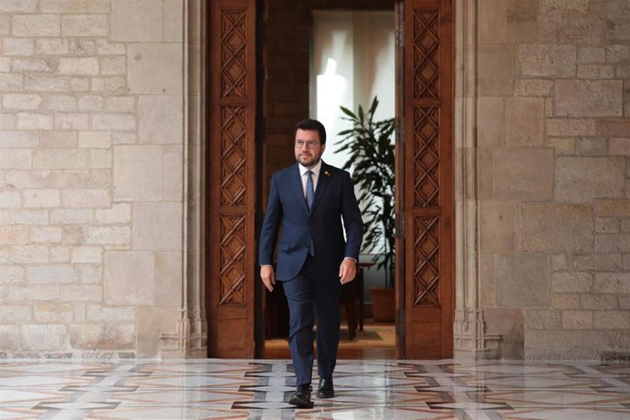 El presidente de la Generalitat, Pere Aragons, en el Palau de la Generalitat. Foto de archivo