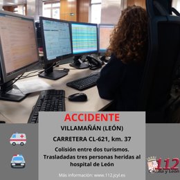 Gráfico elaborado por el 112 con los datos sobre el accidente en Villamañán (León)