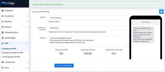 Campañas SMS fáciles, rápidas y efectivas