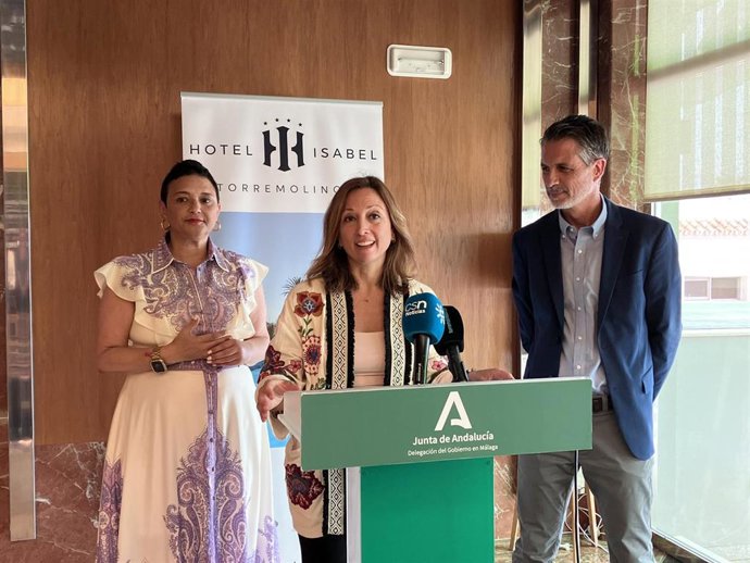 La delegada del Gobierno andaluz en Málaga, Patricia Navarro, en rueda de prensa