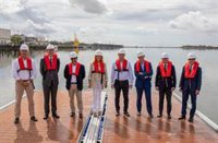 Presidente del Puerto y la alcaldesa de Huelva comprueban el avance de las obras de la Marina Deportiva