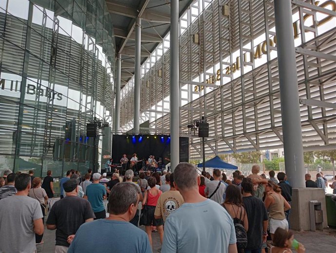 Una actuación en las semifinales del Concurso Pop Rock 2023, celebrado este pasado fin de semana en el recinto del Veldrom Illes Balears.