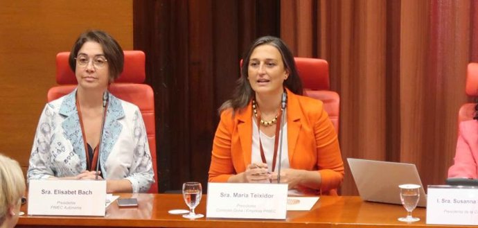 La presidenta de la comisión Mujer y Empresa de Pimec, Maria Teixidor, y la presidenta de Pimec Autónomos, Elisabet Bach
