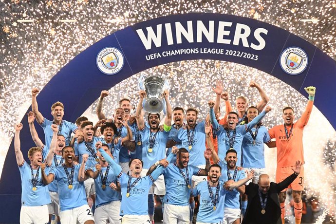 Archivo - Celebración del Manchester City tras ganar la Liga de Campeones 2022/23