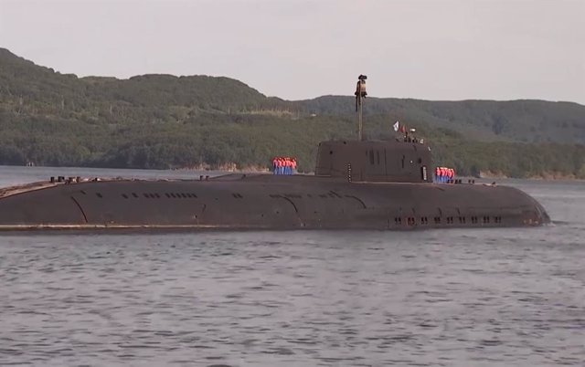 Un submarino nuclear ruso en el mar de Bering