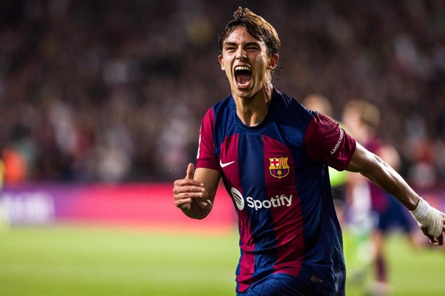 Joao Felix of Fc Barcelona celebrates a goal during the Spanish league, La Liga EA Sports, football match played between FC Barcelona and Real Betis at Estadi Olimpic Lluis Company on September 16, 2023 in Barcelona, Spain.
