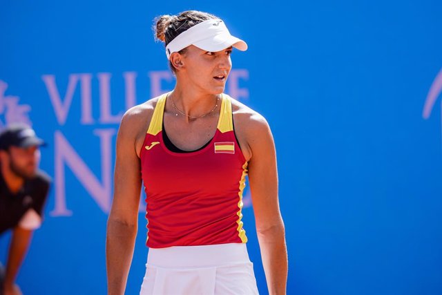 Archivo - Rebeka Masarova for the Spain team against Donna Vekic for the Croatia team during the Hopman Cup 2023, ITF World Mixed Team Championships on July 22 2023 at Nice Lawn Tennis Club in Nice, France - Photo Emilie Lohmann / OLLI Media / DPPI