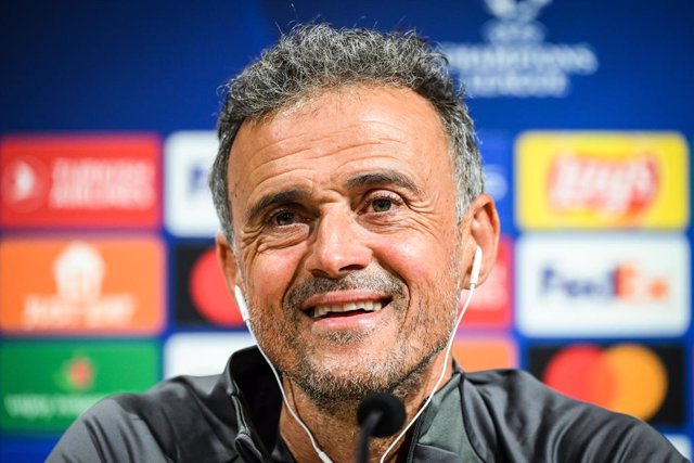 Luis ENRIQUE of PSG during the Paris Saint-Germain press conference ahead UEFA Champions League, Group F football match between Paris Saint Germain and Borussia Dortmund on September 18, 2023 at Campus PSG in Poissy, France - Photo Matthieu Mirville / DPP