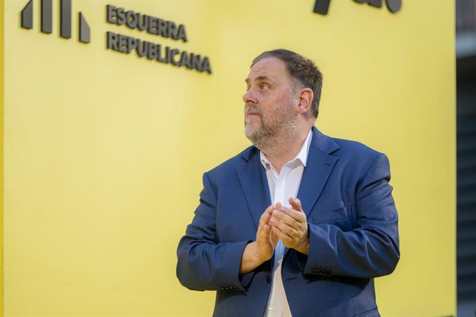 Archivo - Acto de inicio de campaña del ERC en Barcelona   Oriol Junqueras durante el acto de inicio de campaña electoral de ERC en la plaza Torres Casanova, a 6 de julio de 2023, en Barcelona, Catalunya (España). La madrugada de mañana, viernes, 7 de j