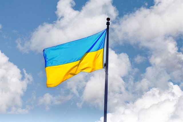 Archivo - Bandera ucraniana.