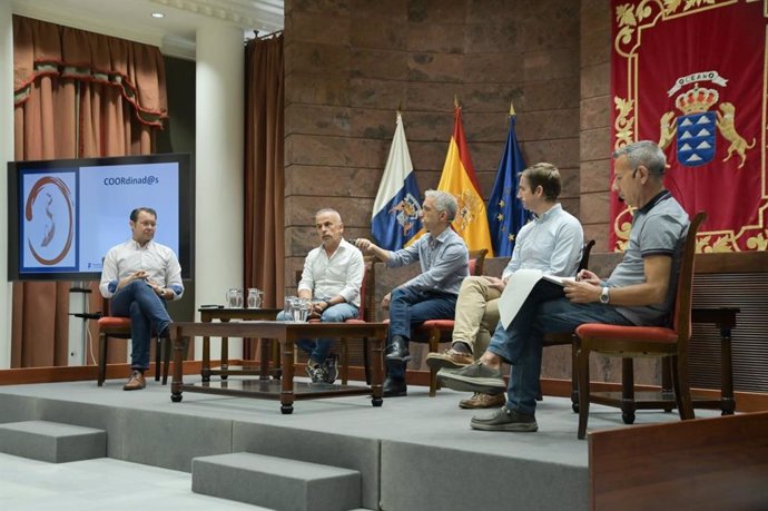 Representantes de organziaciones del Tercer Sector en una mesa deba sobre migración en las 'Jornadas Conecta' organizadas por el Parlamento de Canarias