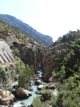 Vista de uno de los tramos del Caminito del Rey.