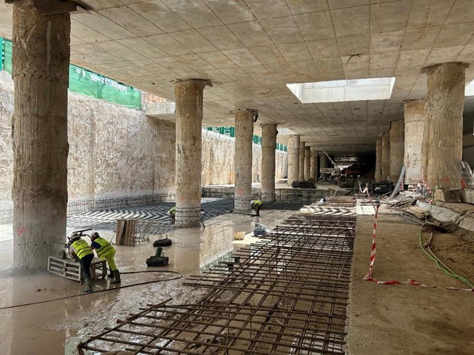 Imagen de las obras en la nueva estación de Murcia del Carmen