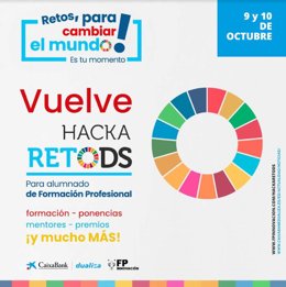 Cartell del hackaton organitzat per Caixabank Dualiza i FPInnovación