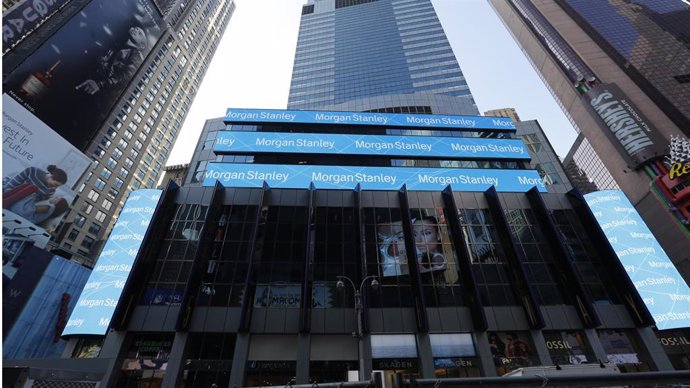 Archivo - Logo de Morgan Stanley en Nueva York.