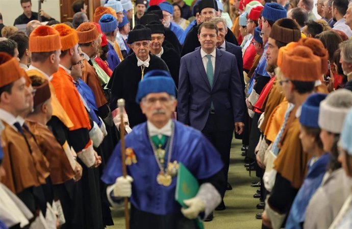 Mañueco durante la apertura del curso académica 2023/2024 de las universidades de CyL.