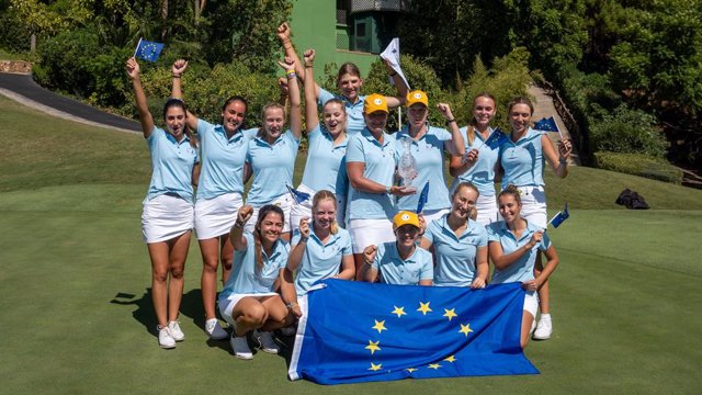 Europa avasalla (15-9) a Estados Unidos en la PING Junior Solheim Cup en Málaga.