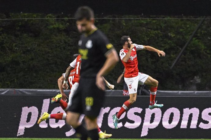 Archivo - Abel Ruiz celebra un gol con el Sporting Braga portugués