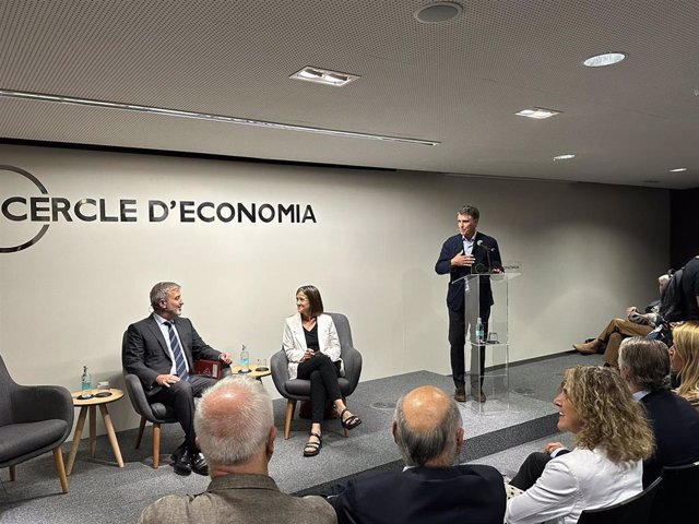 El alcalde de Barcelona, Jaume Collboni, en la conferencia del Cercle d'Economia.