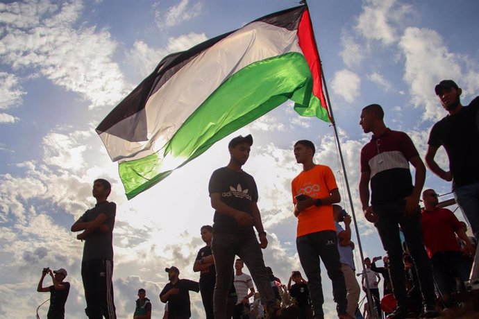Manifestantes palestinos en la Franja de Gaza