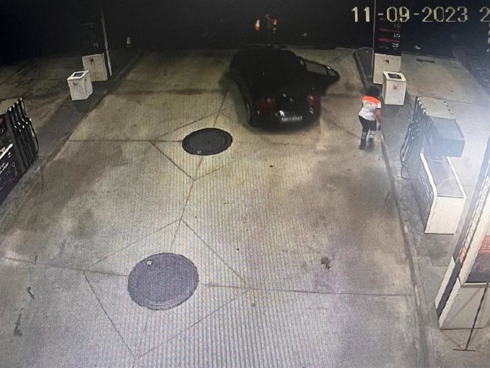 Imagen del atropello en una gasolinera en un área de servicio de la A-66 en Casar de Cáceres