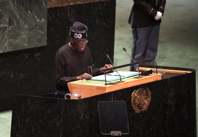 El presidente de Nigeria, Bola Tinubu, durante su discurso ante la Asamblea General de la ONU