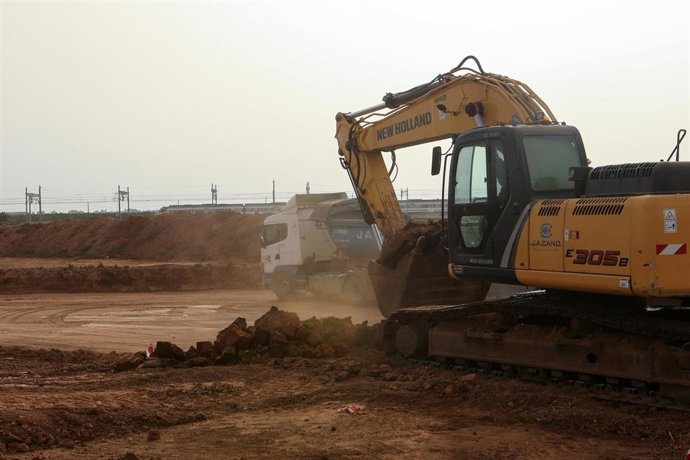 Archivo - Obras de la línea 3 del Metro de Sevilla.
