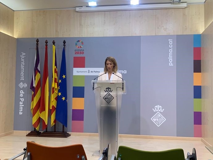 La portavoz del Ayuntamiento de Palma, Belén Soto, en rueda de prensa