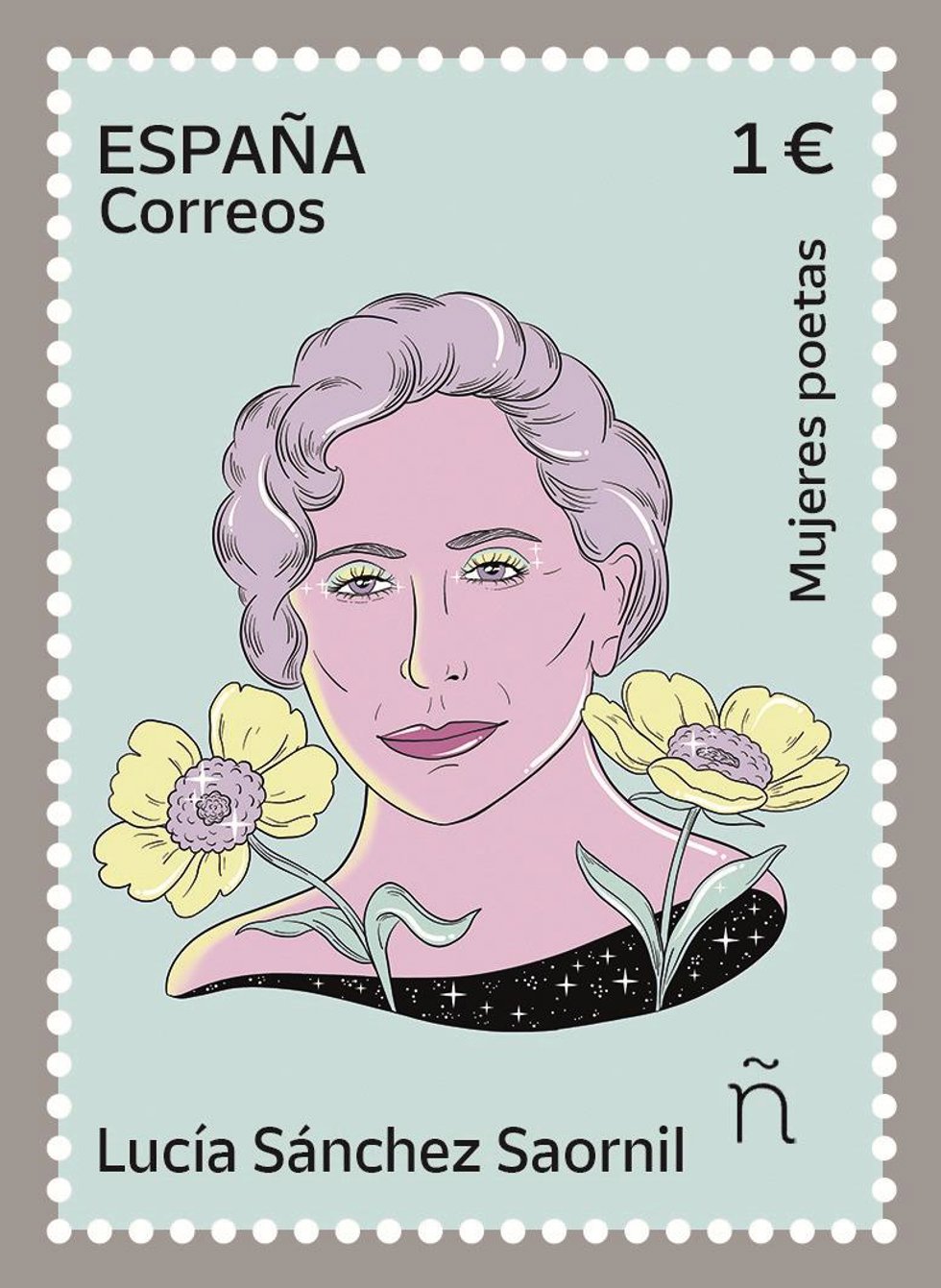 Sello dedicado a Lucía Sánchez Saornil.