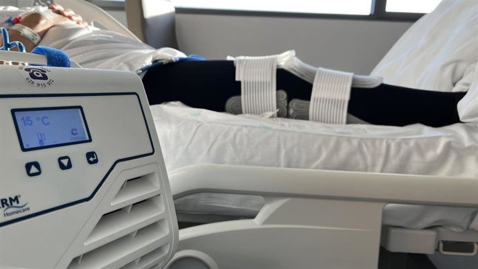 Detalle de la aplicación de hiloterapia en el Quirónsalud.