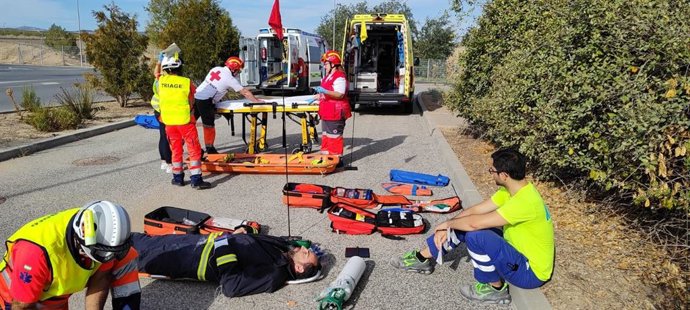 Simulacro de un incendio ocurrido en Escúzar (Granada)