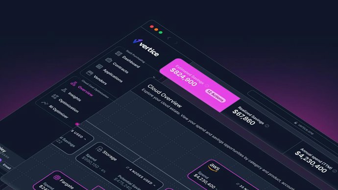 Vertice's Cloud Cost Optimization platform, which cuts cloud spend by up to 25%.