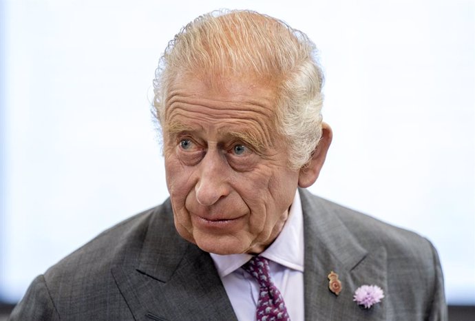 16 September 2023, United Kingdom, Cumnock: King Charles III is pictured during a visit to officially open the MacRobert Farming and Rural Skills Centre at Dumfries House in Cumnock. Photo: Jane Barlow/PA Wire/dpa