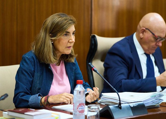 La consejera de Empleo, Empresa y Trabajo Autónomo, Rocío Blanco, en comisión.