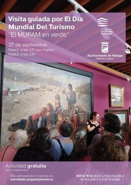 Cartel visita guiada en el MUPAM por el Día Mundial del Turismo