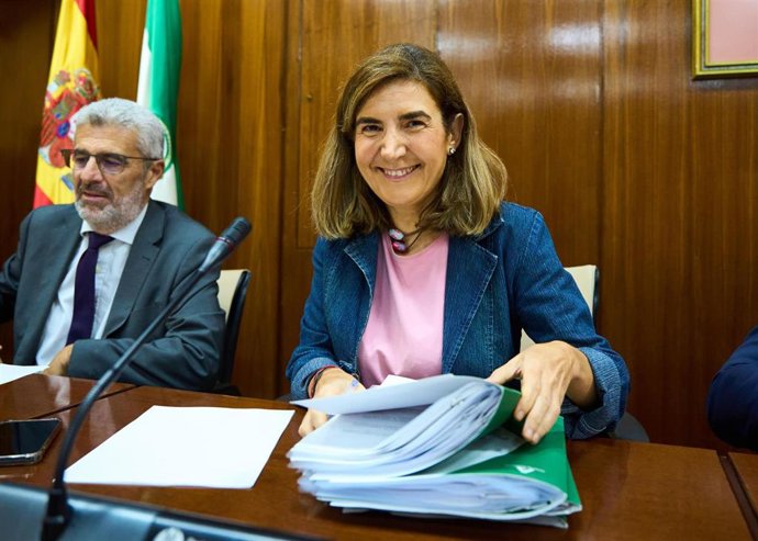 La consejera de Empleo, Empresa y Trabajo Autónomo, Rocío Blanco, al inicio de la comisión.